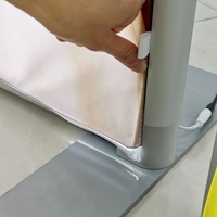 Kotak Lampu SEG Bulat Dua Sisi Bingkai Aluminium Perak 3000*2000MM Display Stan Pameran Dagang