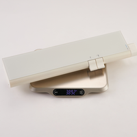 Robinet de baignoire thermostatique en laiton blanc avec affichage numérique de la température et douchette à main pour salle de bain, style moderne