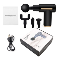 Pistolet de massage musculaire profond portable, mini masseur musculaire, 6 niveaux de vitesse, rechargeable, appareil de relaxation corporelle portable avec 4 têtes