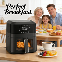 Prêt à expédier Friteuse à air numérique 360 rapide 4,5 L Écran tactile Température précise Cuisson sans huile Appareil électroménager en gros Nouveauté