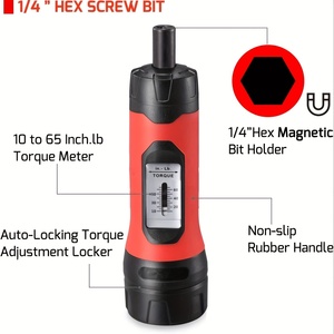 21 chiếc tuốc nơ vít mô-men xoắn bằng tay bằng thép 1/4 inch có thể điều chỉnh 10-65in. LB để sửa chữa xe đạp cài sẵn dụng cụ tùy chỉnh OEM cấp tự làm - Product Image 5