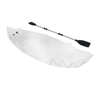 Kayak gonflable transparent pour 2 personnes avec fond épaissi résistant à l'usure, design portable en PVC pour la pêche et le kayak