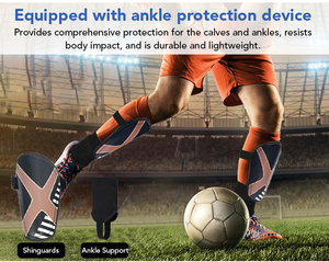 Espinillera Deportiva de Plástico Personalizada <span class=keywords><strong>con</strong></span> Protección Amortiguadora para Fútbol, Cierre Duradero de Gancho y Bucle - Product Image 3