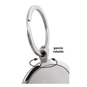 Portachiavi Rotondo D.35mm in Acciaio Inossidabile con Stampa UV, Portamonete alla Moda con Moschettone per Chiavi - Product Image 2
