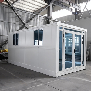 迅速組み立て20フィート折りたたみ式プレハブ近代折りたたみコンテナハウス通気性スチールサンドイッチパネルオフィスビル - Product Image 2