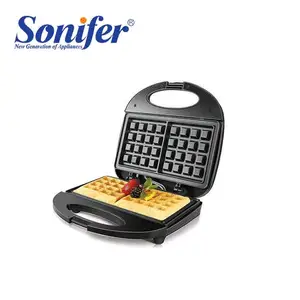 Sonifer SF-6043 hot selling household 750w black 2 slices plate vertical electric double waffle makers