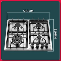 Fabricant Appareils de cuisson 3 plaques de cuisson à gaz 24 pouces estufa empotrable a gas de vidrio templado LPG/NG à vendre