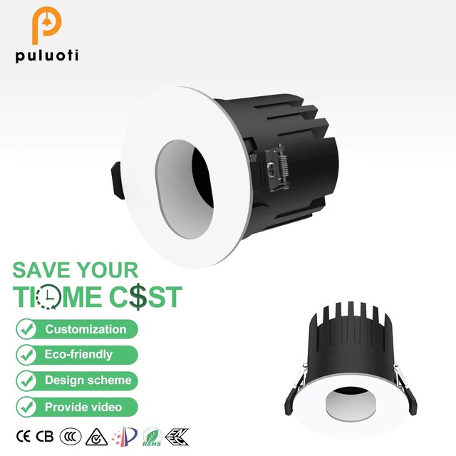 Modern 15W Recessed Ceiling LED Spot Light High Brightness 75mm Elliptical White Aluminum Wall Washer for Home Hotel Indoor