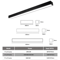Luminaire linéaire LED moderne en aluminium pour bureau, plafonnier à bande, 20W 40W 50W, blanc chaud, luminaire linéaire commercial