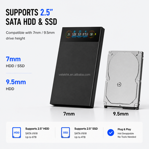 Factory Custom Smart LCD NVMe <b>SSD</b> Enclosure M.2 USB Type C <b>External</b> <b>SSD</b> Case 5Gbps High Speed Storage Adapter - Product Image 6
