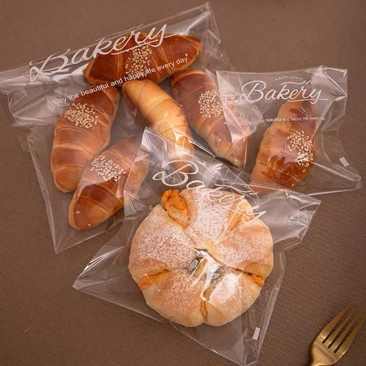 Benutzer definierter Druck Kunststoff Brot Laib Tasche Lebensmittel qualität Cellophan Poly Taschen Bäckerei Toast Sandwich Brot Donuts Verpackungs tasche