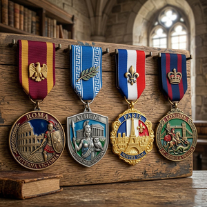 Medaglioni in Ottone Anticato Sojagy con Design Inciso per Collezioni Museali Storiche ed Esposizioni di Patrimonio - Product Image 1