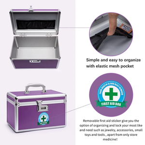 Boîte à médicaments à serrure à combinaison avec étui de rangement portable, 12,2 x 7,2 x 7,6 pouces - Product Image 5