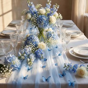 <span class=keywords><strong>Chemin</strong></span> <span class=keywords><strong>de</strong></span> <span class=keywords><strong>table</strong></span> papillon brodé <span class=keywords><strong>de</strong></span> 9,8 pieds, décorations <span class=keywords><strong>de</strong></span> <span class=keywords><strong>table</strong></span> saisonnières en tulle pour la décoration intérieure, fête prénuptiale, mariage - Product Image 4