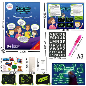 Tavola da <span class=keywords><strong>Disegno</strong></span> Luminosa Magica <span class=keywords><strong>A3</strong></span> A4 A5, Lavagna Fluorescente con Penna Luminosa, Giocattolo Educativo per Bambini - Product Image 1