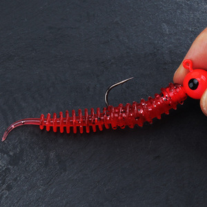 Aohu Soft Bait Light Dancing Worm Lure Needle Tail Black Pit Noodle Worm Artificial Bait For Bass Snakehead Mandarin Fish - Product Image 1