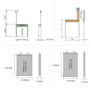 <span class=keywords><strong>3.7V</strong></span> <span class=keywords><strong>LiPo</strong></span> 배터리 60mah ~ 10000mah RC 무인 항공기 쿼드콥터 태양 광 발전 은행에 대한 고용량 충전식 폴리머 배터리 - Product Image 6