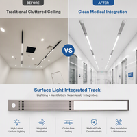 Profil de rail de service de plafond intégré commercial pour systèmes MEP avec diffuseur de lumière de surface, diffuseur CVC, sprinkler anti-incendie et capteur de fumée