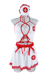 Lingerie Sexy da Donna in Seta di Latte Traforata, Costume Cosplay Uniforme Hot Girl - Product Image 6