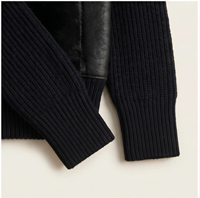 Damen Nerzfell- & Strickjacke, Kurzer Mantel mit Übergroßem Kragen und Reißverschluss für Herbst und Winter