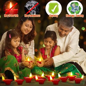 Bougie LED flottante sans flamme à <span class=keywords><strong>piles</strong></span> avec effet de flamme 3D pour le festival Diwali, décoration de la maison, cadeau - Product Image 2