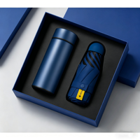 Ensemble Cadeau d'Entreprise VIP Promotionnel 2-en-1 Pratique en Acier Inoxydable : Thermos et Parapluie pour le Nouvel An Chinois et Noël