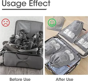 Bolsa de Almacenamiento con Correa de Tela No Tejida Reforzada, Bolsa de Zapatos Impermeable de Gran Capacidad para Viajes, Resistente a la Humedad - Product Image 4