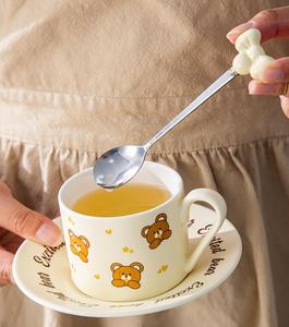 Cucchiaini e Forchette in Acciaio Inox con Fiocco Creativo, Lunghi Cucchiaini in Ceramica Ecologici per Dessert e Caffè, Produttori all'Ingrosso - Product Image 5