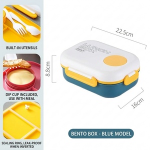 Boîte à bento carrée simple 2026 avec fonction micro-ondes et compartimentée pour étudiants - Product Image 4