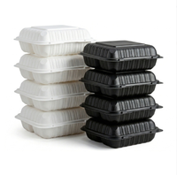 Boîtes à lunch jetables de haute qualité Bingo en MFPP, 8 et 9 pouces, blanches/noires, pour hôtels, restaurants, snacks et nouilles