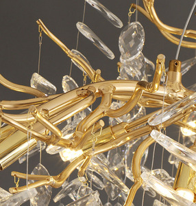 Pha lê chim của Tổ Đèn chùm ý mạ vàng khung + cây chi nhánh hình dạng phòng khách thông minh mờ đèn - Product Image 6