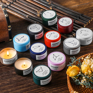 Boîte en étain ronde de 50 ml 40 g, couleur bleu pastel rose gold, avec couvercle hermétique pour bougies - Product Image 3