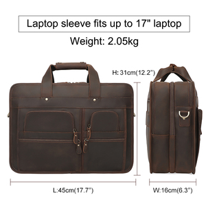 Estuche <span class=keywords><strong>de</strong></span> negocios <span class=keywords><strong>para</strong></span> hombre, maletín grande <span class=keywords><strong>de</strong></span> acrílico, Vintage, <span class=keywords><strong>de</strong></span> cuero, cruzado, Caballo Loco - Product Image 2