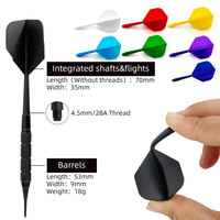 Jet Dart 2BA Thread Aileron en plastique intégré Anti-chute Écologique Emballage personnalisable 70g Made Dart