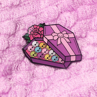 Badge personnalisé en émail souple, motif cercueil effrayant et chat noir, pour fête, cosplay, décoration d'Halloween, cadeau de collection