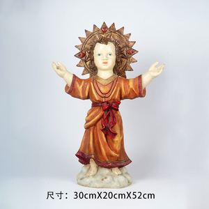 Resina ecológica de 12 pulgadas 3D ingeniosa Natividad religiosa Ángel <span class=keywords><strong>Gabriel</strong></span> estatua Sagrada Familia Navidad decoración del hogar regalo de negocios - Product Image 2