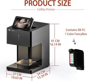 EVEBOT EB-FC1 Impresora de Café Latte Art con Cámara, Grado Alimenticio, Negra, Personalizable, Impresión de Fotos Selfie para Cafeterías y Museos - Product Image 3
