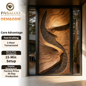 <span class=keywords><strong>Portes</strong></span> d'entrée extérieures de sécurité en <span class=keywords><strong>bois</strong></span> et aluminium, nouveau design de luxe OEM PSL 2026 pour villas et résidences - Product Image 1