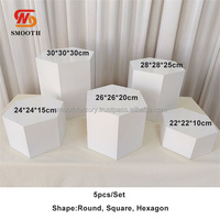 Décor de table de mariage lisse, socle blanc pour gâteau, présentoir de nourriture, buffet de desserts, socle de présentation, ensemble de piédestal pour fête d'anniversaire