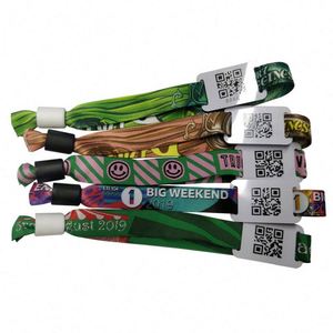 Bracelets tissés en fil d'argent personnalisés avec bracelet en plastique avec carte d'identification et logo personnalisé - Product Image 1