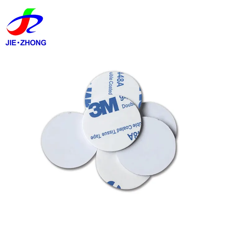 13.56mhz Token Round Anti Metal RFID Coin Card NFC PVC Disc Coin Tag con adesivo adesivo