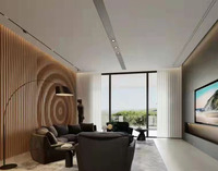 Œuvres d'art paramétriques à grande échelle Sculpture sur bois massif Décoration murale Design d'intérieur 3d pour villas hôtel