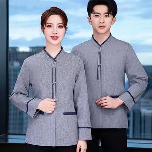 Abito da lavoro in poliestere/cotone per pulizia uniforme da Hotel Unisex a maniche lunghe - Product Image 5