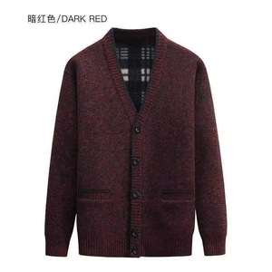 Chaqueta de punto con <span class=keywords><strong>cuello</strong></span> en V para hombres de mediana edad y padres mayores suéter cárdigan - Product Image 2