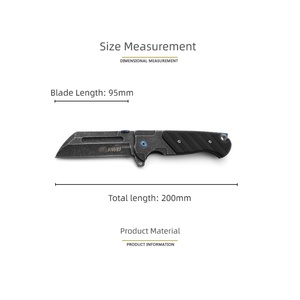 มีดพับเหล็กกล้า OEM DIY สำหรับล่าสัตว์ ปลายใบมีดแบบ Drop Point ด้ามจับสแตนเลสแบบเปลี่ยนเร็ว สำหรับงานอุตสาหกรรม แคมป์ปิ้ง กิจกรรมกลางแจ้ง และเอาตัวรอด - Product Image 3