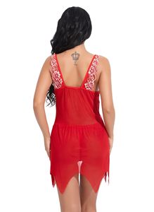 Lingerie Wanita Seksi Satin Berenda Set G-String Kancing Depan Renda Bunga Bernapas Ringan Setengah Baju Tidur Laris Manis - Product Image 6