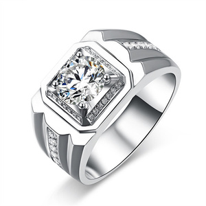26 Styles Großhandel Verstellbare Trau ringe Fine Jewelry Faux Moissan ite Ringe für Männer - Product Image 4