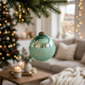 Adorno Navideño de Bola de Cristal Verde Brillante de Alta Calidad con Impresión UV, Decoración Colgante para Árbol, Decoración Personalizada para el Hogar - Product Image 2