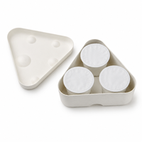 Support rigide triangulaire en pulpe moulée écologique de qualité supérieure, boîte à gobelets en papier recyclable avec couvercle pour boissons et produits laitiers