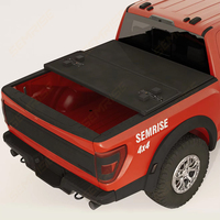 SEMRISE Couvercle de benne rétractable en alliage d'aluminium étanche pour pick-up, avec serrure à code, capacité 300 kg, personnalisable
